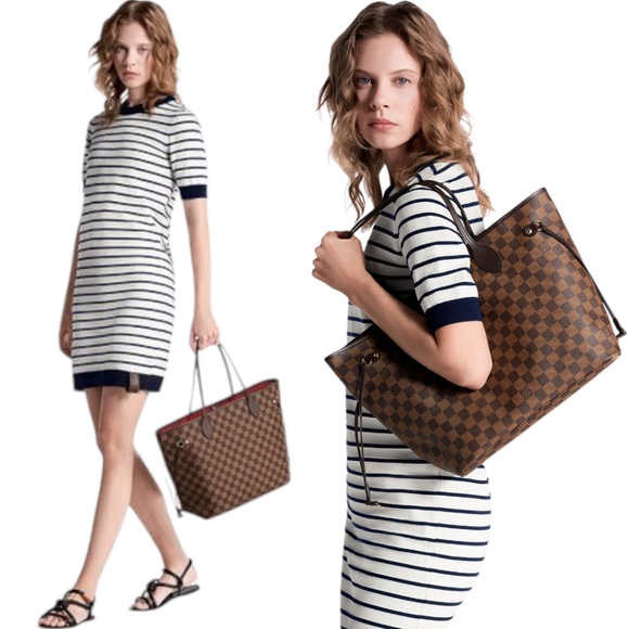 Louis Vuitton LV Damier Ebene N40599 Neverfull MM In GREAT Condition Cherry Red - Picture 8 of 15